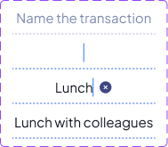 Transaction Text Input